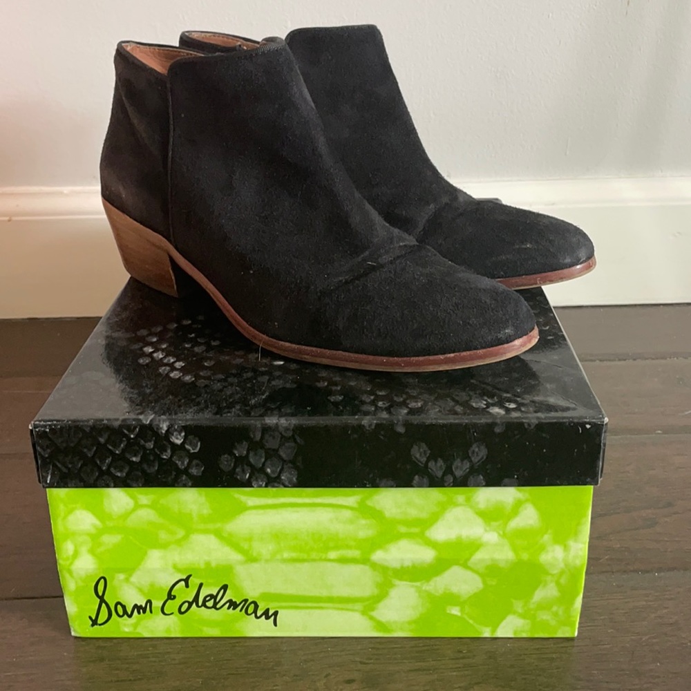 Sam Edelman Petty, Black Suede Booties